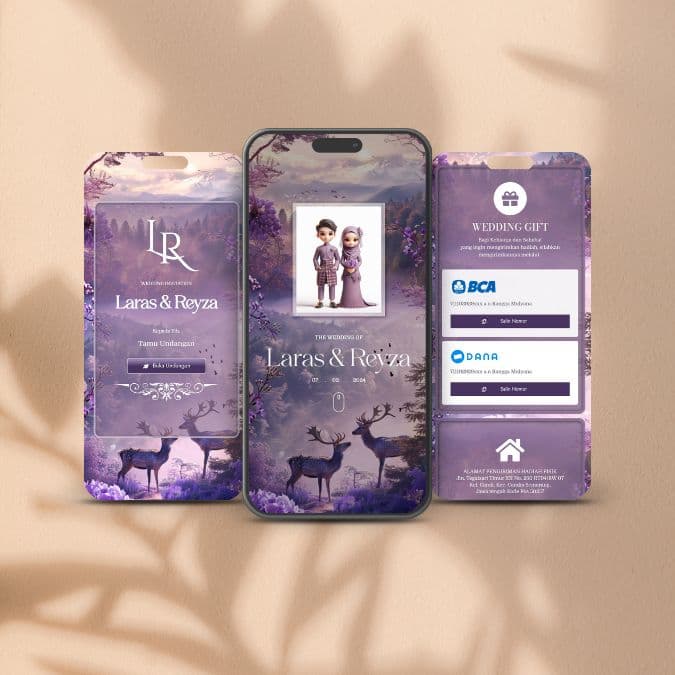 Fantasy Art Deers Purple - 1