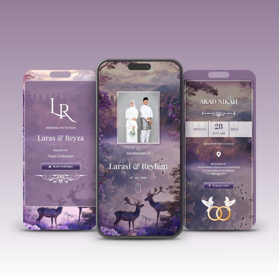 Fantasy Art Deers Purple - 1